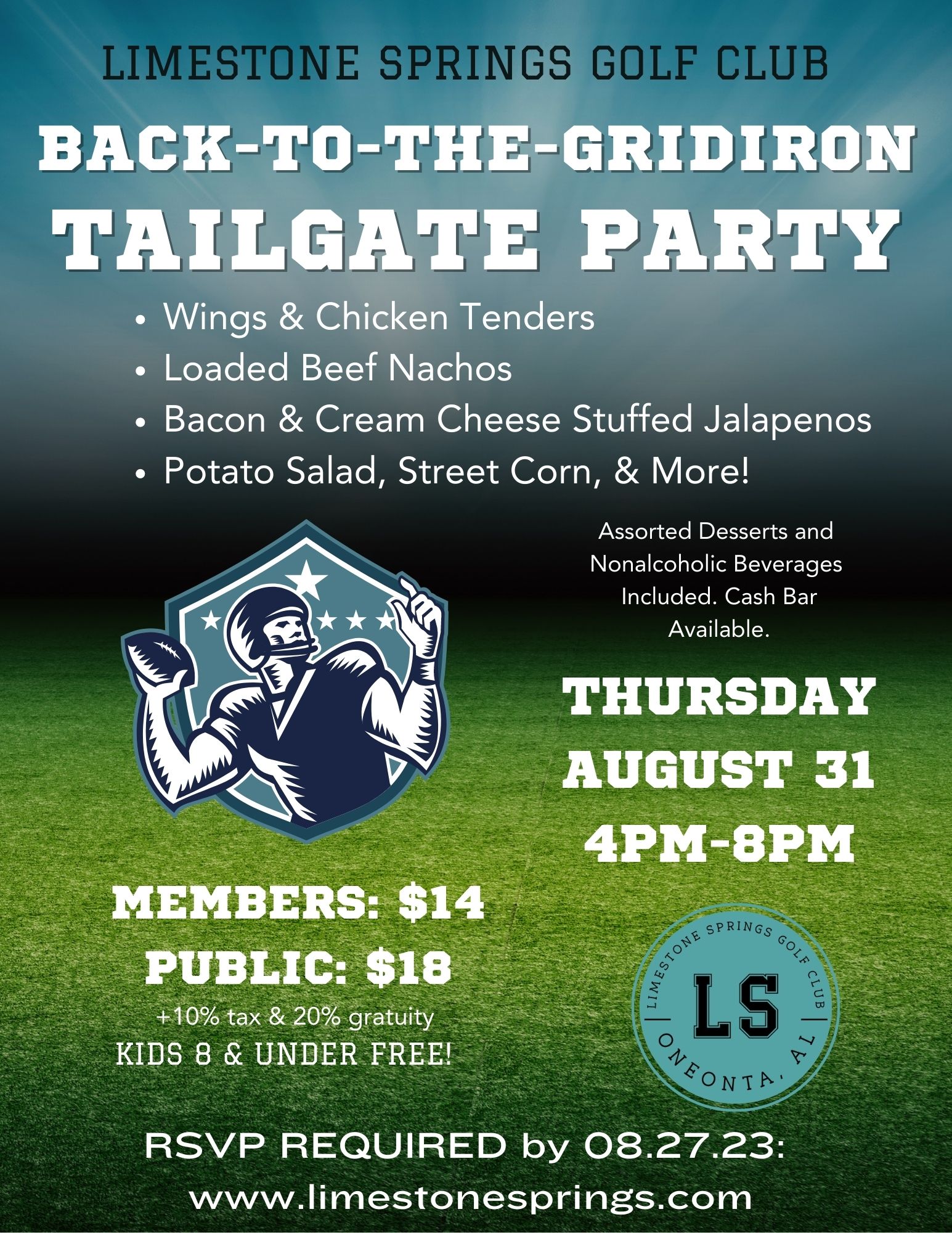 Back-To-The-Gridiron Tailgate Party - Limestone Springs Golf Course